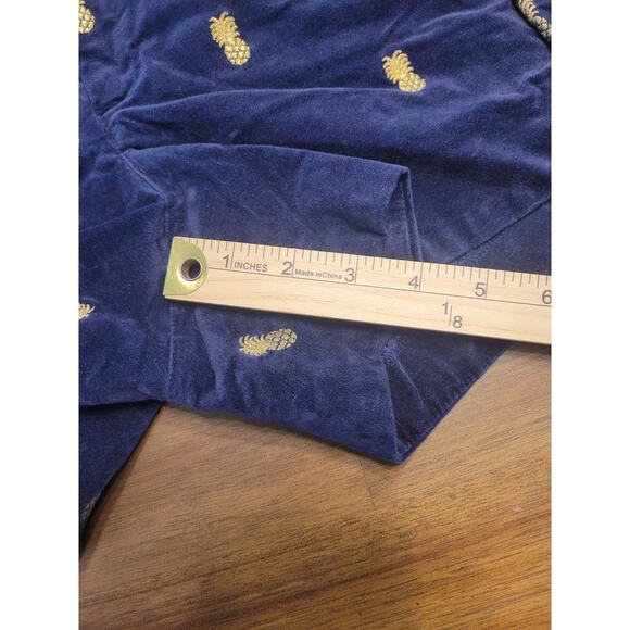Lilly Pulitzer Adie Shorts – Navy Velvet w/ Gold Pineapples – Sz 00 - Picture 8 of 11